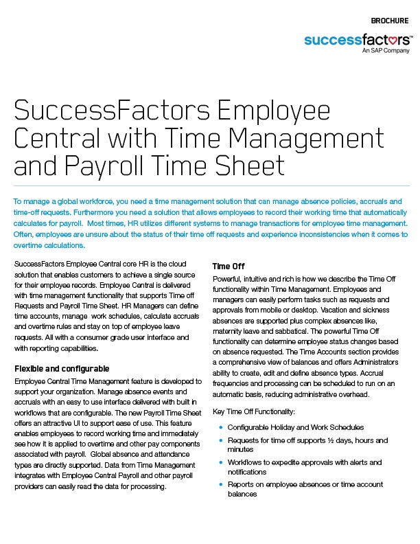 Employee Central Time Brochure