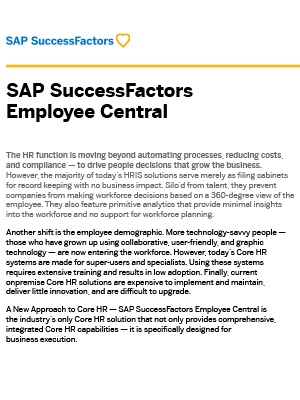 SAP SuccessFactors Employee Central Brochure